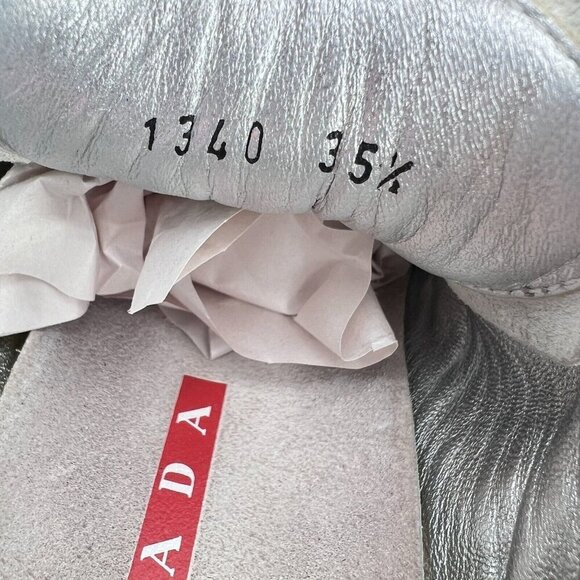 Prada Women Size EU 35.5 US 5.5 White Suede Leather Low Top Lace Up Casual Shoes - Picture 10 of 11